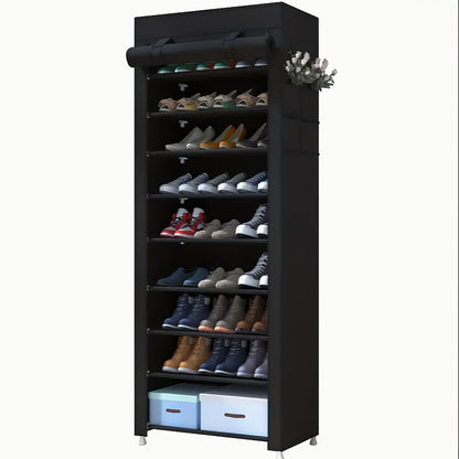 Shoe Storage Cabinet 3-9 Tiers Dustproof with Zipper Cover - Large Capacity Stackable Shoe Rack Organizer Holds 27 Pairs, Easy Assembly, for Entryway Bedroom Dorm Canada