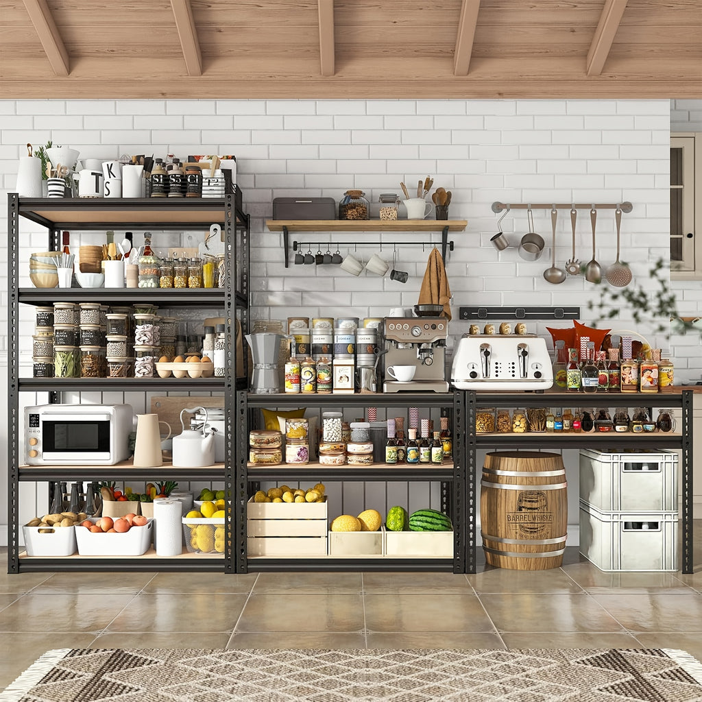 Heavy-Duty Storage Shelves with a Capacity of 2000 Pounds, Featuring Five Tiers And Dimensions of 72 Inches in Height, 35.55 Inches in Width, And 16 Inches in Depth. Ideal for Garages, Basements, Warehouses, And Pantries, Utility Shelves