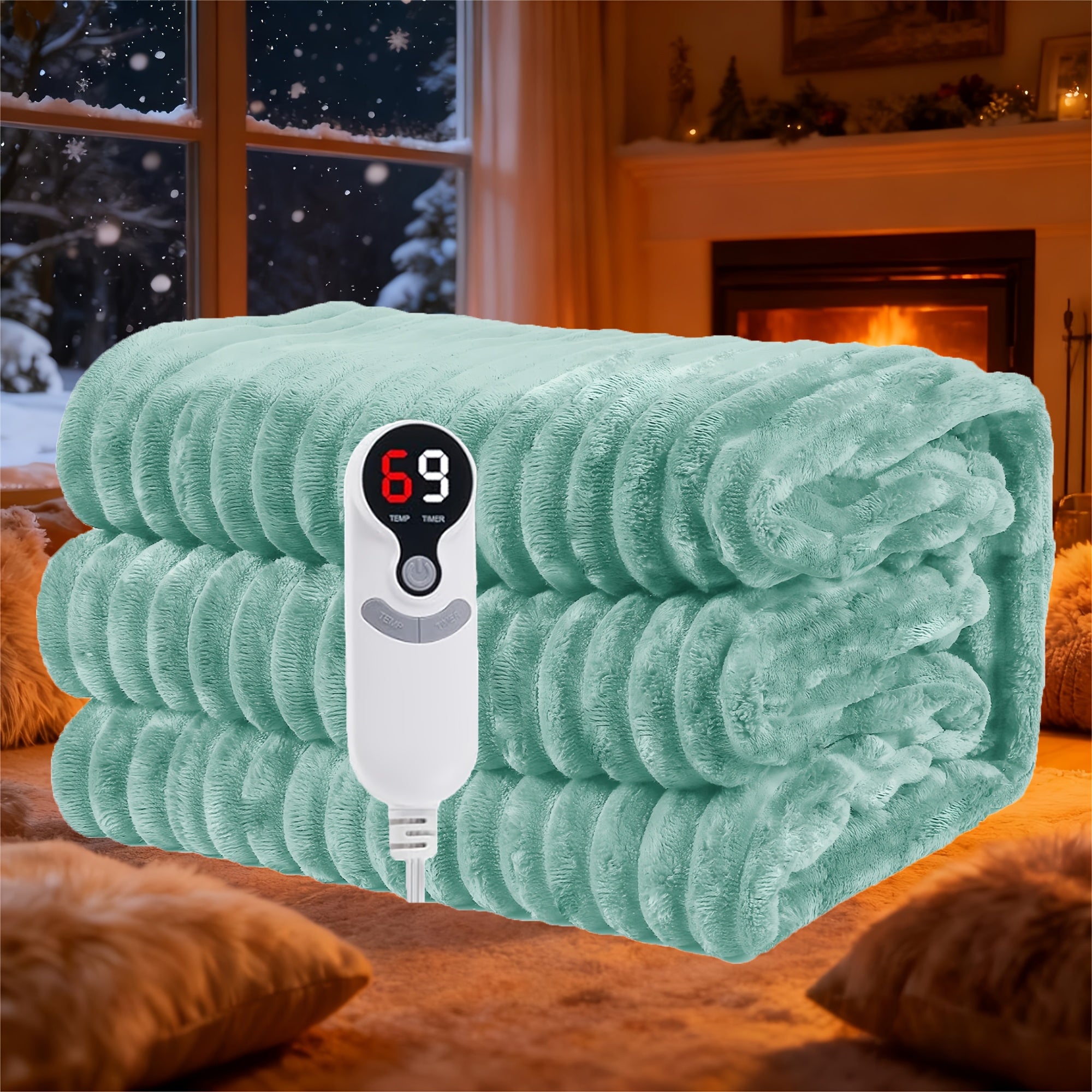 Heated Electric Blanket Flannel Full Size – Fast Heating Soft Cozy Throw for Bed Couch Chair, Multiple Sizes & Colours, Home Office Bedroom Warmth – ShopVora CA
