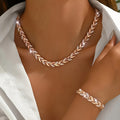 Rhinestone Fish Tail Necklace and Bracelet Set for Women – Sparkling Crystal Jewellery Gift Set for Parties, Weddings & Everyday Glam | ShopVora CA
