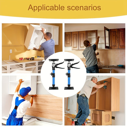 Adjustable Telescopic Support Rods 1 & 2-Pack – Alloy Anti-Slip Woodworking Tool | Door Lift & Cabinet Jack Support for DIY Installation | Hands-Free Positioning Aid | ShopVora CA
