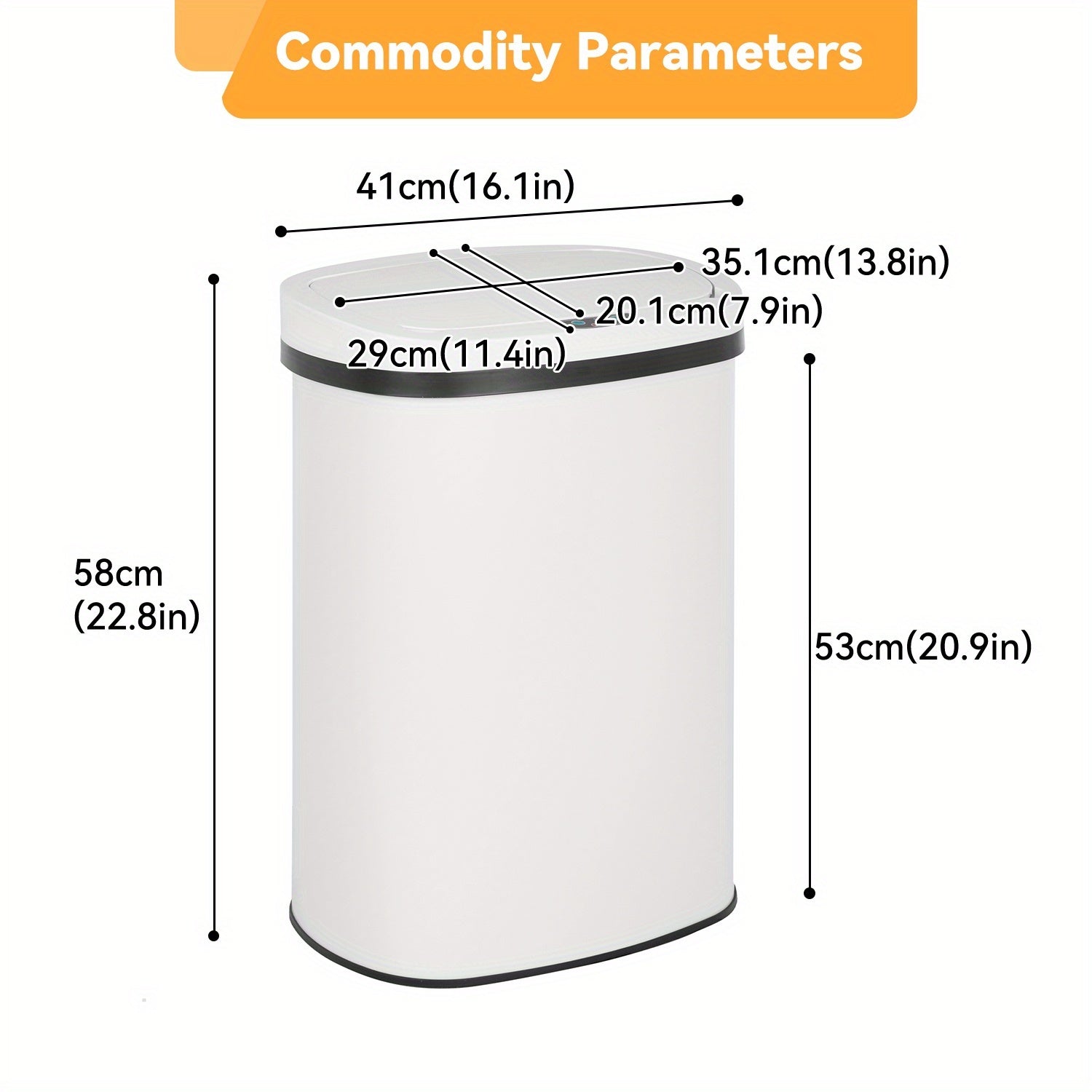 13 Gallon Stainless Steel Touchless Trash Can with Lid - Automatic Motion Sensor Kitchen Garbage Can 50L Anti-Fingerprint Mute Design Waste Bin for Home & Kitchen Organization