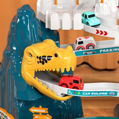 Dinosaur Race Track Toy for Kids with 10 Cars – Car Ramp Track Dinosaur Playset for Boys & Girls, Fun Racing Toy for Toddlers, Best Birthday & Christmas Gift for Kids