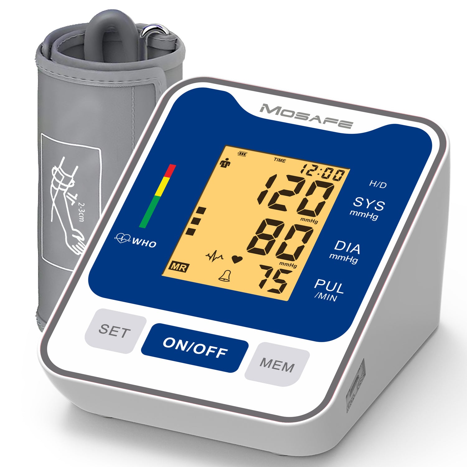 Upper Arm Blood Pressure Monitor, Automatic Digital Accurate BP Machine with Voice Broadcast, Large Adjustable Cuff, USB & Battery Powered (USB Cord included, 2×120 Memory for 2 Users, Home Use