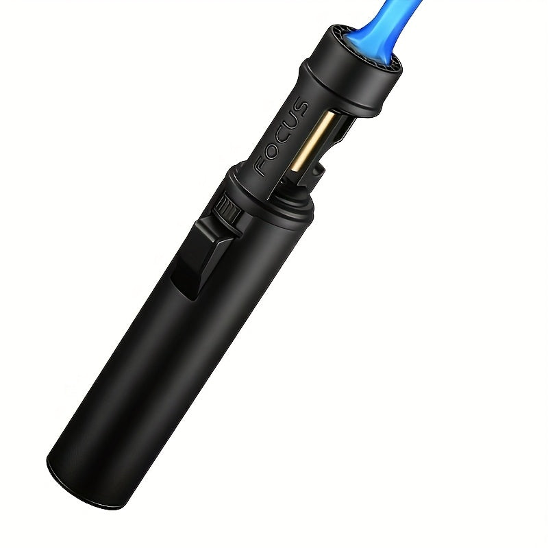 Large Butane Torch Lighter-Reusable Butane Jet Flame Lighter, Metal Lighter with Bottle Opener And Safety Lock, Wind-Proof Adjustable Flame, Used for Outdoor Barbecue And Camping Baking Kitchen (Excluding Butane Gas), Without Battery