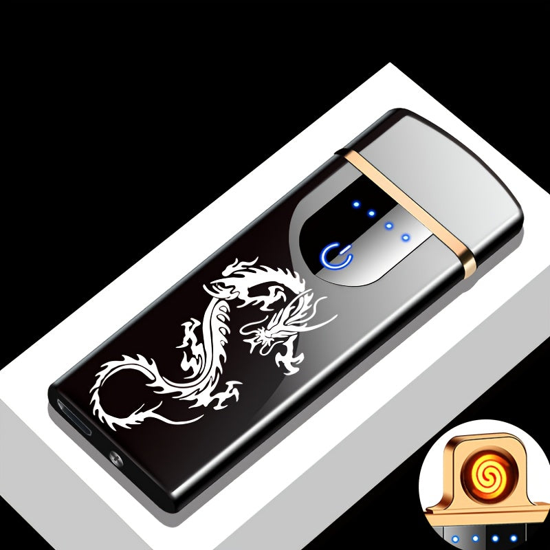 USB Rechargeable Flameless Lighter Smart Touch Screen with Gift Box – Cool Portable Double-Sided Ignition Electric Lighter, Multiple Colours & Patterns, Premium Gift for Men & Women Canada