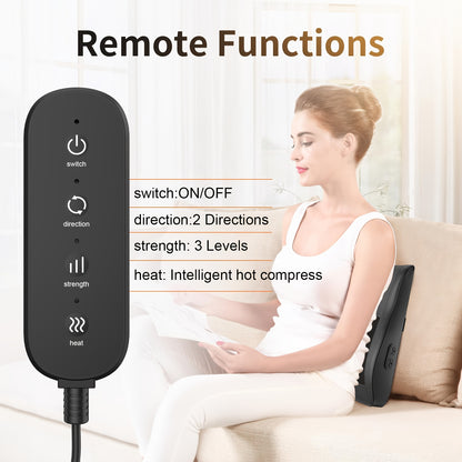 MASSTECK Shiatsu Back Massager with Heat – Deep Tissue 3D Kneading for Neck, Shoulders & Back, 3 Modes, 2 Heating Levels, Massager Gift for Mom, Dad & Women