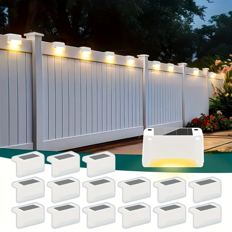 Solar Step Lights Outdoor Waterproof LED – Auto On/Off Warm White Landscape Lighting for Stairs, Fences, Courtyards & Garden Paths, Matte Metal, Black/White/Brown, 4/8/16/32 Pack Canada