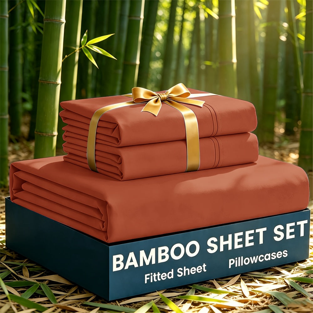 Bamboo Cooling Bed Sheet Set 3 or 5 Piece with Pillowcases – Ultra Soft Deep Pocket Breathable Sheets for Hot Sleepers, Twin Full Queen King, 12 Colours | Canada