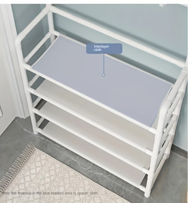 23.62 Inch/172cm 5-Tier Multi-Functional Storage Rack with 8 Double Hooks, Multi-Functional Clothes Hanger and Shoe Rack, Self-Assembly Shoe Rack Storage Box for Living Room, Bathroom, Hallway