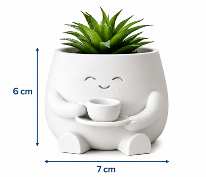 Cute Smiley Face Planter Set of 2 – Succulent Flower Pot & Pen Holder, Lightweight Desktop Decor for Home Office Bedroom, Unique Housewarming Birthday Gift for Women | ShopVora CA