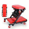 36-inch 2-in-1 Z Crooked Seats, 2-in-1 / Shop Crawler. Weight Capacity Chair Adjustable Roller Folding Car Crawler with 6 2.5-inch Wheels for Car Repair.Store, Lying Or Sitting, Red, Valentine's Day Gifts for Men, Boyfriends, Husbands, and Partners.