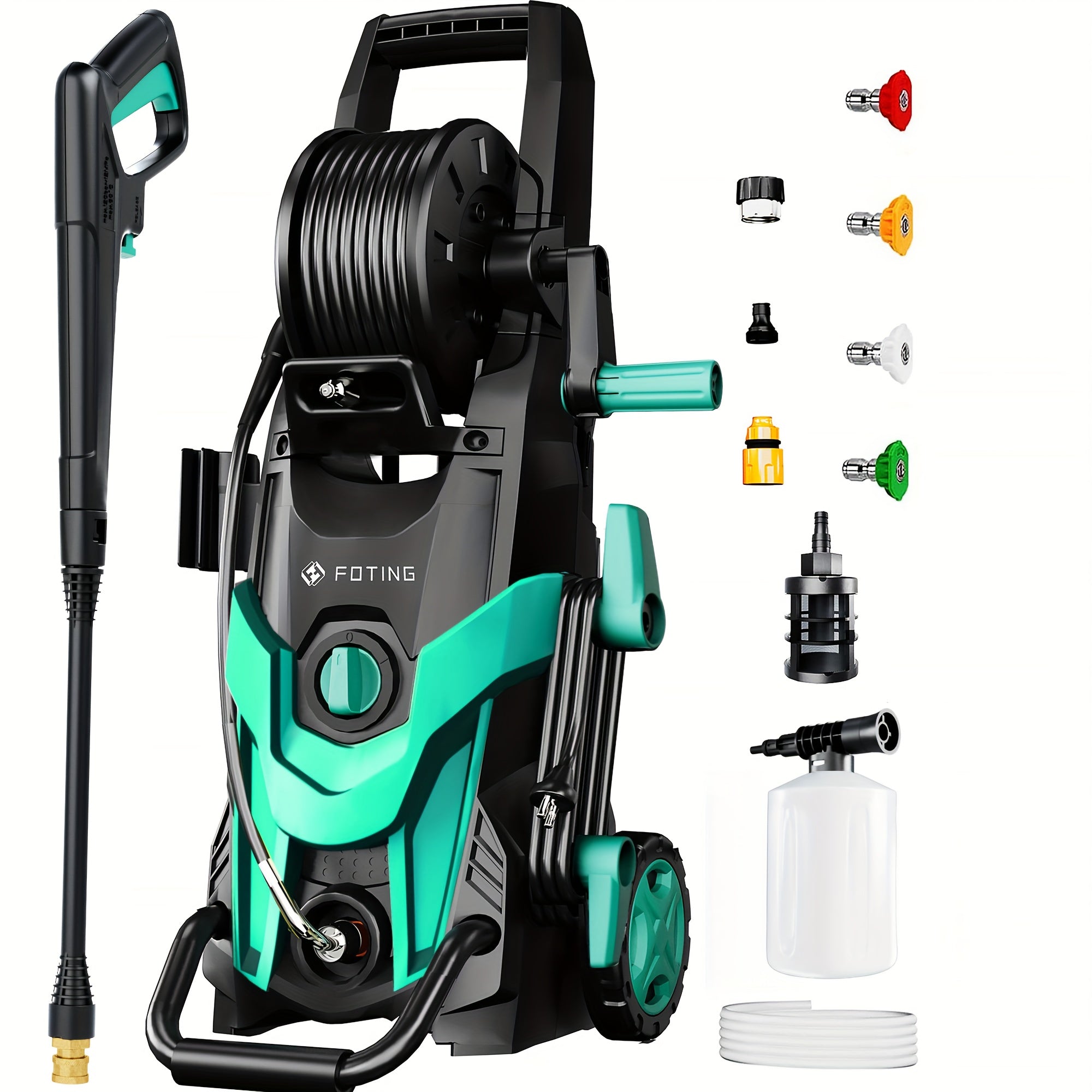 Electric Pressure Washer 4500 PSI 3.2 GPM with Foam Cannon & 4 Quick-Connect Nozzles – Power Washer for Car Washing, Driveway, Fence & Home Exterior Cleaning