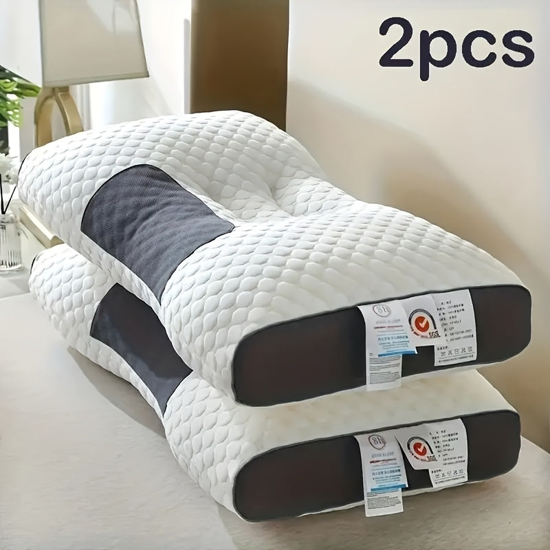 Neck Massage Pillow 2-Pack 1100G Soft Woven – Adjustable Ergonomic Profile, High-Quality Pillow Core with Detachable Pillowcase for Sleeping Comfort, Couple Bedding Set Canada