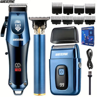 810 Blue 306 Grid Three-piece Set