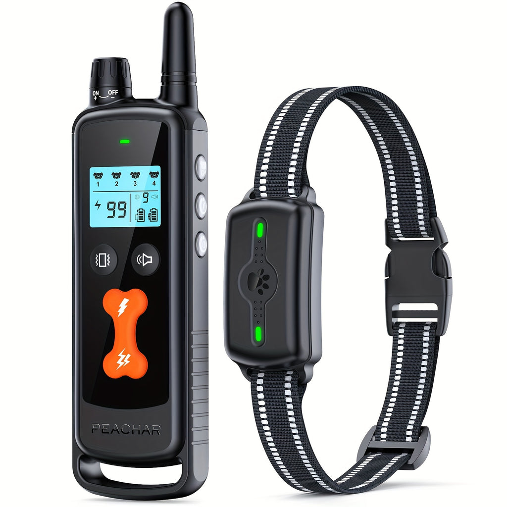 Dog Shock Collar, Dog Training Collar with Remote, with 4 Training Modes, IP68 Rechargeable E Collar for Large Medium Dogs with Beep Shock and Security Lock (40-120 Lbs)