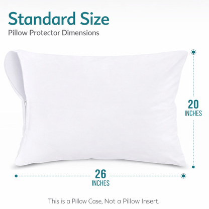 4-Pack Waterproof Zippered Pillow Protectors – Soft Noiseless Microfiber Pillow Encasements, Breathable & Machine Washable, Protects Against Dust, Dirt & Moisture – Queen & Standard Size