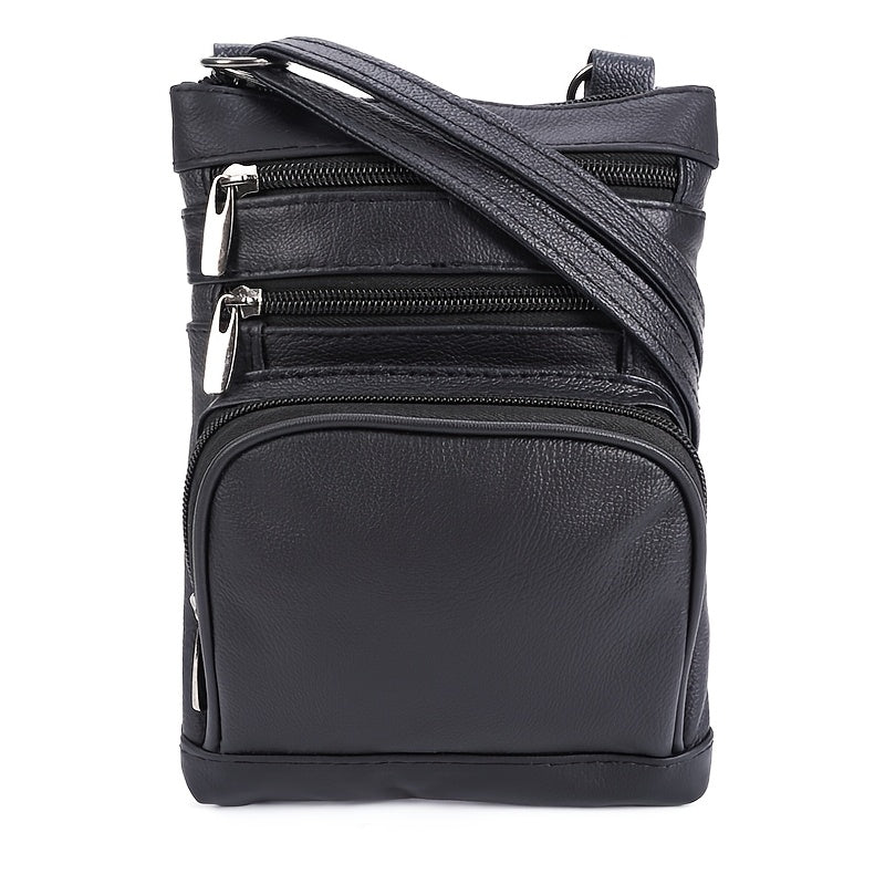 Crossbody Leather Bag Genuine Leather Messenger with Adjustable Strap & Smartphone Pocket – 3 Sizes: Regular, Plus & X-Large | 9 Colours | Fashionable Handheld Shoulder Bag | ShopVora CA