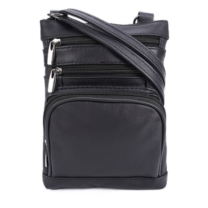 Crossbody Leather Bag Genuine Leather Messenger with Adjustable Strap & Smartphone Pocket – 3 Sizes: Regular, Plus & X-Large | 9 Colours | Fashionable Handheld Shoulder Bag | ShopVora CA