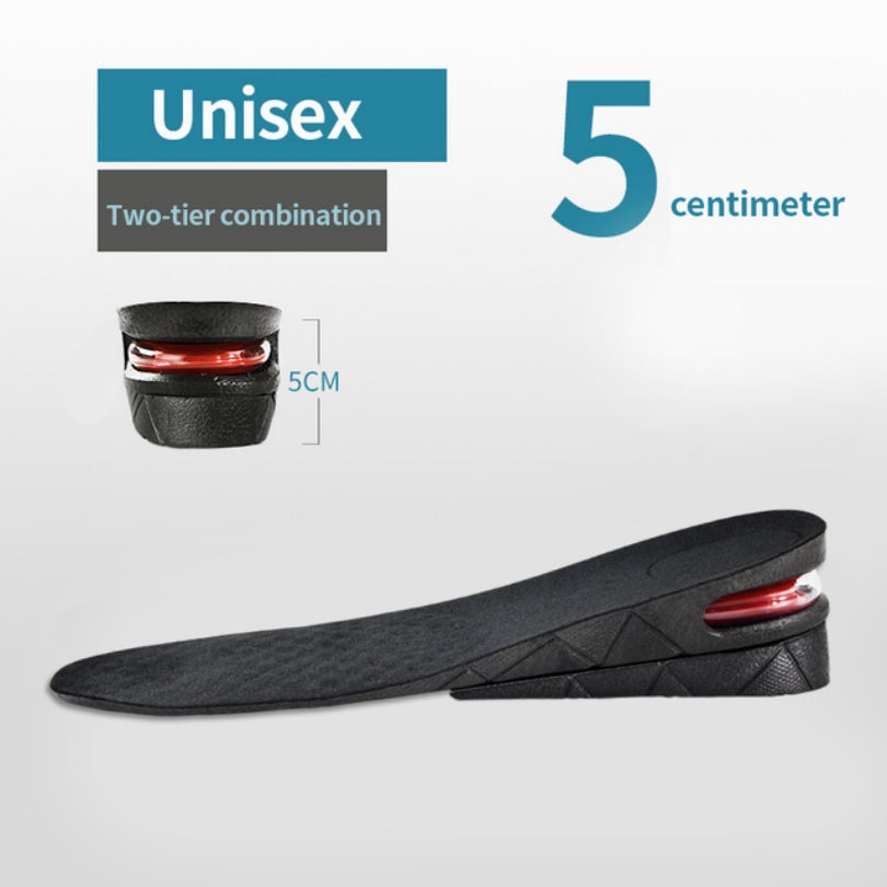 Heel Lift Insoles Adjustable Height 1.18"-3.54" – Invisible Air Cushion Shoe Lifts, Ergonomic EVA Heel Support for Men & Women, Breathable & Trimmable Height Increase Inserts
