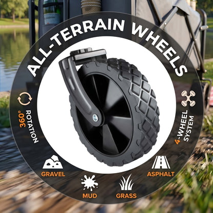 Folding Wagon Cart Collapsible All-Terrain Wheels – Heavy Duty Utility Garden Wagon for Camping, Beach, Gardening & Outdoor Use