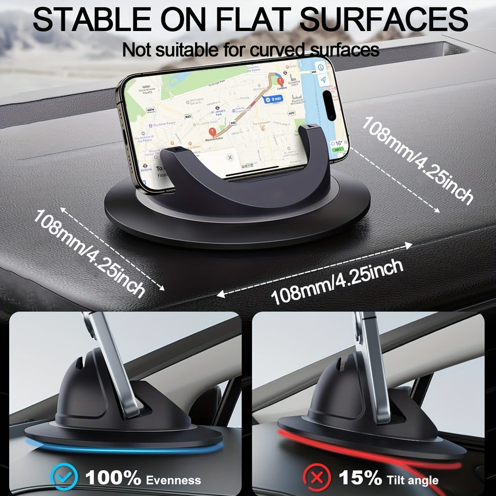 Car Phone Holder, Cell Phone Holder for Car, Dashboard Phone Holder Mount, 360° Rotation Phone Holder for Car, Suction Cup Holder Phone Mount, Car Pad Mat for Dashboards Slip Free Desk Phone Stand for IPhone17 16 15