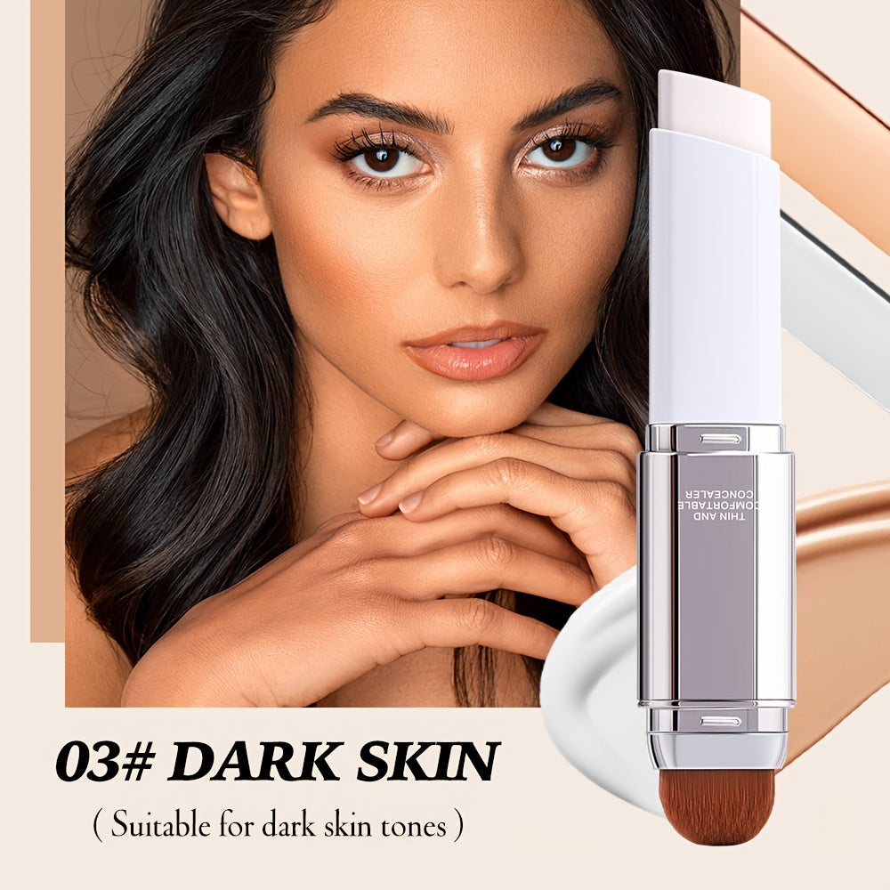 Double-Ended Concealer Foundation Stick – Thermal Colour-Adapting Formula, Flawless Coverage & Natural Finish – 2-in-1 Concealer & Foundation for All Skin Tones – Ivory, Natural & Beige