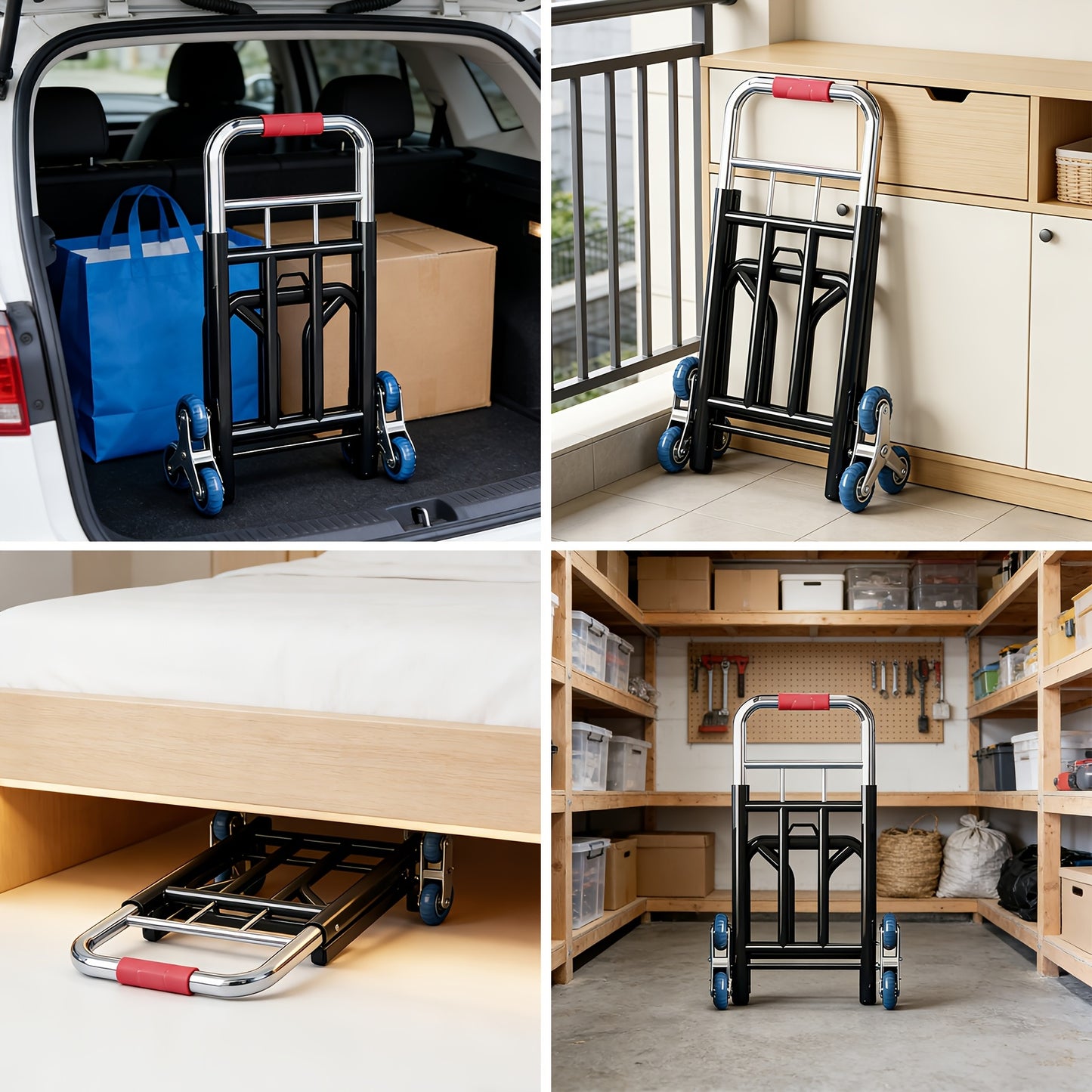 Stair Climbing Hand Truck Folding Dolly – Heavy Duty Portable Trolley Cart for Moving, Groceries, Luggage & Warehouse Use | Load-Bearing Utility Cart