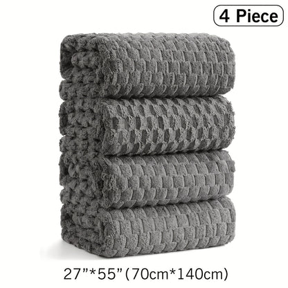 Microfiber Bath Towels Set 4-Pack Extra Large 27x55 & 35x70 in – Super Soft Quick-Dry Luxury Spa Hotel Quality Towels, Multi-Color Options