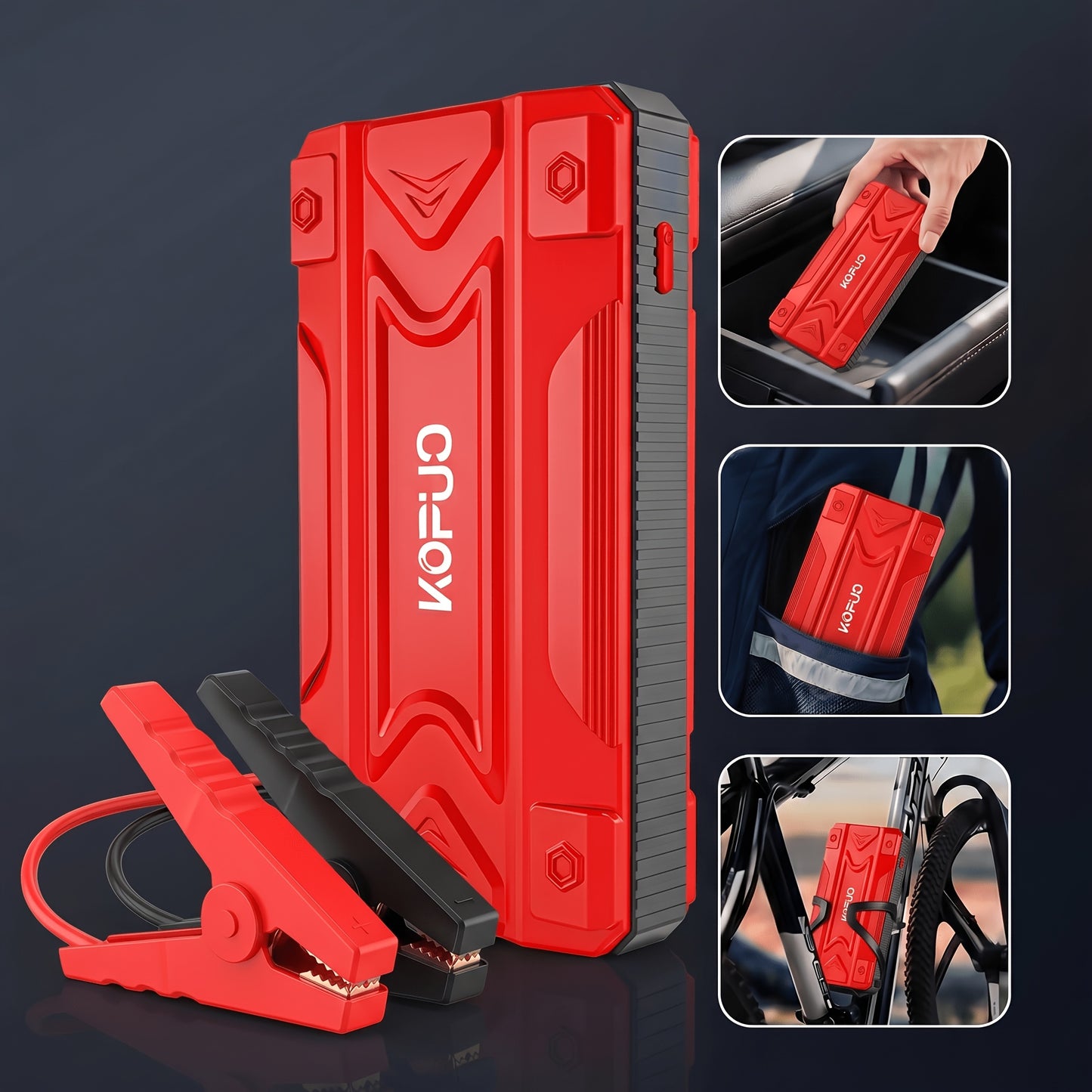 Car Jump Starter 5000A/6000A/8000A Portable Battery Booster Pack with USB Power Bank & LED Flashlight – 12V for Vehicles, Trucks & SUVs