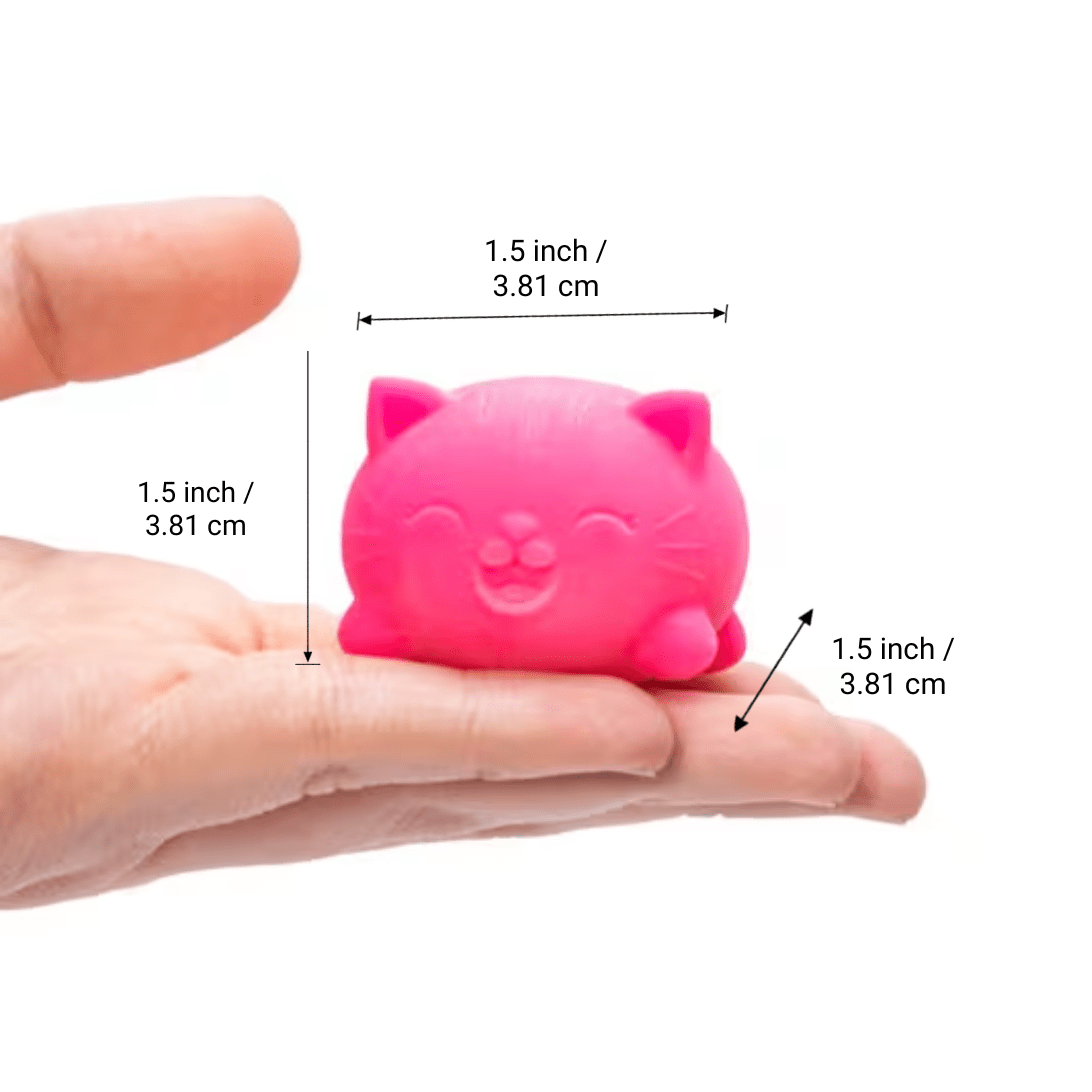 NeeDoh Cool Cat Squishy Fidget Toy by Schylling - Dough-Filled Stress Relief Squeeze Ball, 8 Facial Expressions, Pack of 3 Assorted Colours, Gift for Kids & Adults