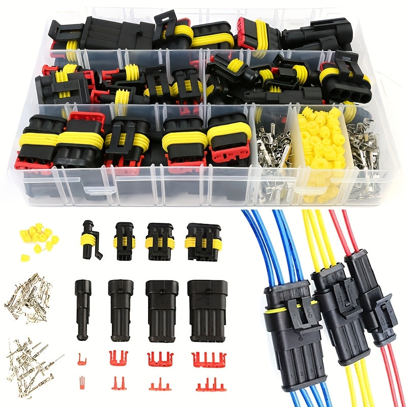 355pcs Automotive Electrical Connector Terminals Kit, 1/2/3/4 Pin Wire Plugs for Vehicle Repair & Wiring — Easy Install, Waterproof, Universal Car Electrical Connectors Canada