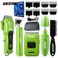 WEEME 4in 1 Hair Clippers for Men Set Professional, Cordless Men Hair Trimmer + Electric Shavers, Barber Kit for Nose, Body & Bald Head Grooming, LED Display, Precision Cutting, USB Rechargeable, Home & Barber Use