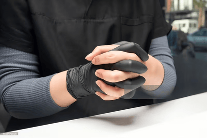 100-Pack Black Nitrile Disposable Gloves – Extra-Thick, Latex-Free | S, M, L, XL | Food Safe for Kitchen, Tattoo, Beauty Salon & Cleaning | Powder-Free Protective Gloves | ShopVora CA