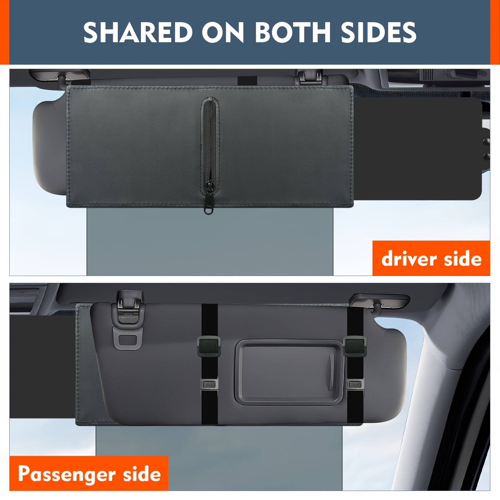 Car sun visor extender, sun visor, driver or front passenger anti glare sun visor, polarized car sun visor extender, adjustable car sun visor extender, universal