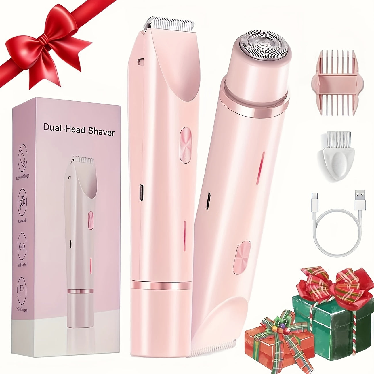 2-in-1 Electric Shaver for Women & Men - Aluminum Foil Body Hair Remover for Armpits & Full Body, IPX6 Waterproof, Dry/Wet Use, Type-C Rechargeable Mini Razor with Ultra-Long Battery Life