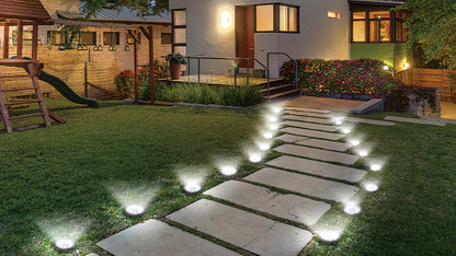 IP44 Solar In-Ground Lights 8 LED – Regular & Mini Versions, Auto On/Off, 4-20 Pack for Garden, Pathway, Driveway, Stairs, Deck & Swimming Pool | ShopVora CA
