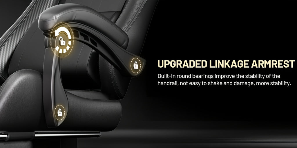 Gaming Chair with Pocket Spring Cushion, Adult Ergonomic Chair with Massage-function Lumbar Support Cushion, Height-adjustable Gaming Computer Chair, PU Leather Chair with Swivel Function, Suitable for Gaming Or Office
