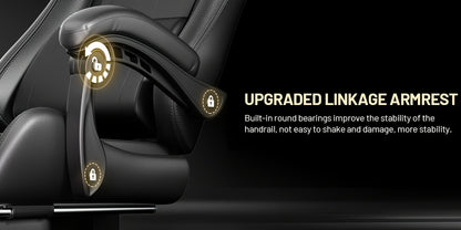 Ergonomic Gaming Chair with Pocket Spring Cushion and Massage Lumbar Support - Height Adjustable PU Leather Computer Chair, Memory Foam Headrest, Reclining Backrest, Footrest, 330 lb Capacity Canada