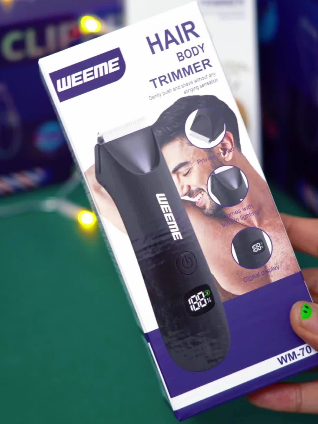 WEEME Precision LED Bikini & Body Trimmer For Men & Women - Painless Hair Removal, Skin-Friendly, USB Rechargeable, Lithium Battery, LCD Display, Perfect Father'S Day Gift For Him, Precision Trimmer| Gentle Epilator|Painless Removal