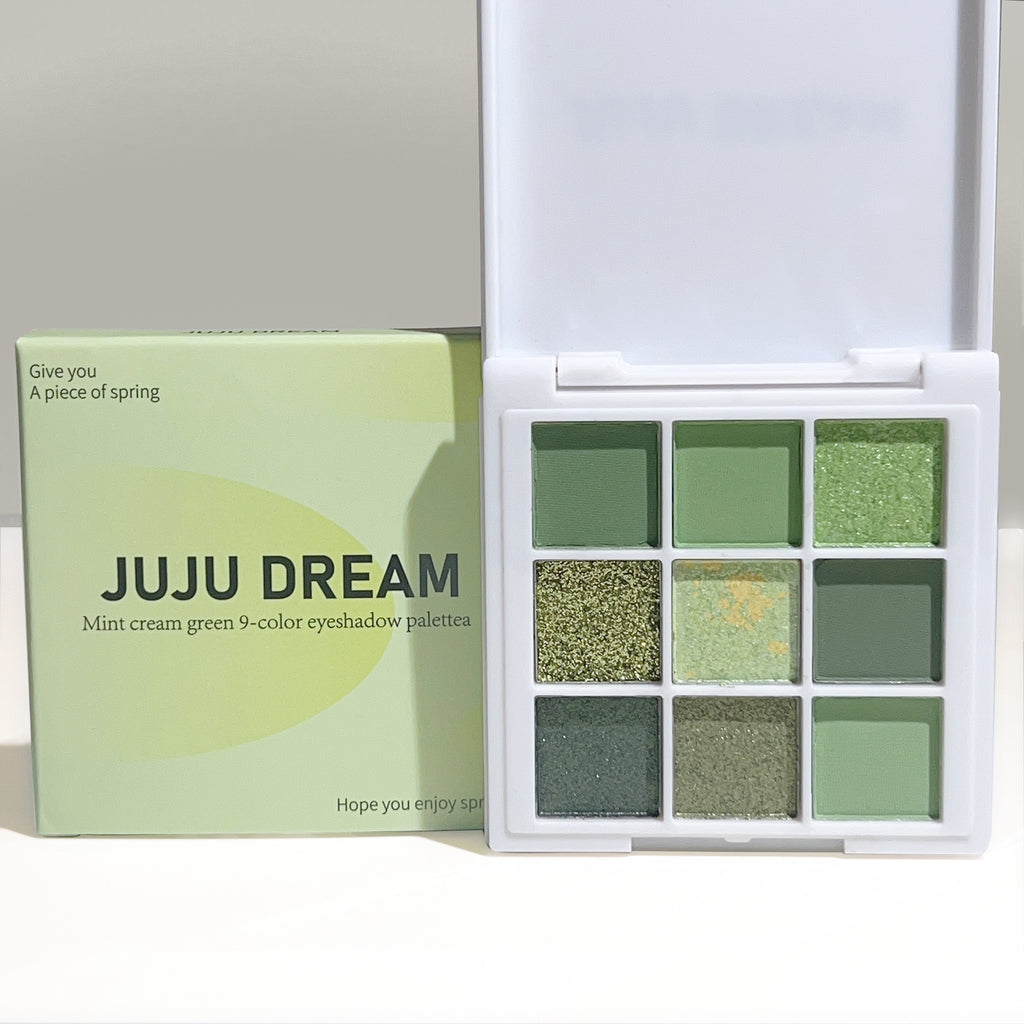Avocado Green 9 Color Eyeshadow Palette - Features Bright Matte And Shimmery Finishes, Highly Pigmented Glitter Eye Makeup Palette, Water-Resistant, Long-Lasting, Makeup, Ideal for Music Festivals, Parties, And Everyday Use