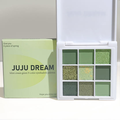 Avocado Green 9-Color Eyeshadow Palette – Highly Pigmented Matte & Shimmer Glitter Eye Makeup, Water-Resistant Long-Lasting for Festivals, Parties & Everyday Looks
