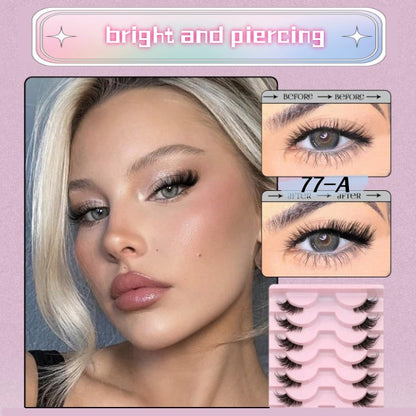 Glue-Free Reusable 3D False Eyelashes - Heartbeat Magnetic-Style Self-Adhesive Lashes, Invisible Natural Big Eye Effect, Long-Lasting Comfortable Wear for Daily Use, Parties & Gifting