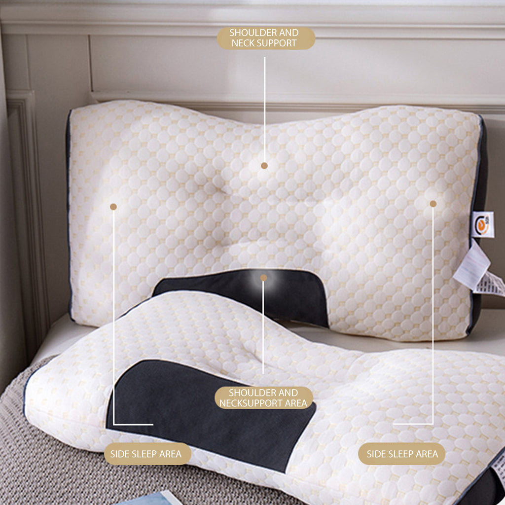 1/2pcs Knitted Vertebra Protection Pillows, 1000G Filling Upgraded Version, Ergonomic for Sleeping, Sleep Massage Pillow Core, Durable Fabric, Household Pillow Moisture Absorption Breathable Bedding Living Room Bedroom Decorative Pillow, christmas gifts,