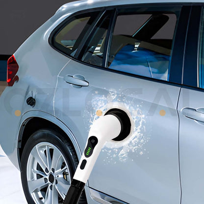 Cordless Electric Spin Scrubber – 9 Replaceable Brush Heads, Extendable Alloy Arm to 125cm, Dual Speed, for Floors, Bathrooms, Bathtubs & Car Cleaning