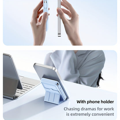 10000mAh Magnetic Power Bank with Digital Screen & Built-in Dual Cables - Charge 5 Devices Simultaneously, Portable USB Fast Charging Battery Pack with Stand, Compatible with iPhone 15 Pro Max iPad