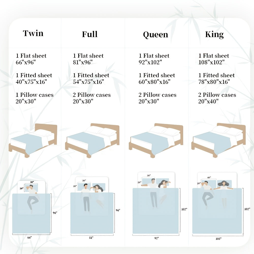 4pcs Bamboo Cooling Bed Sheets Set - Soft, Lightweight And Breathable For Hot Sleeper, Deep Pocket 16.14inch Fitted Sheet, Flat Sheet And 2 Pillowcases, Best For Bedroom Kids Room Child