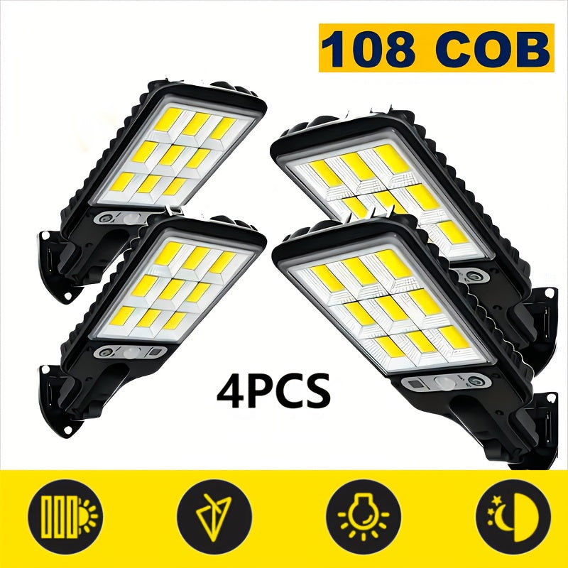 Solar COB Spotlight with Remote Control & Motion Sensor – High-Brightness IP44 Waterproof Outdoor Solar Flood Light for Garden, Villa, Courtyard & Patio, 2 or 4 Pack