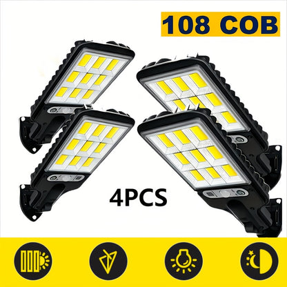 Solar COB Spotlight with Remote Control & Motion Sensor – High-Brightness IP44 Waterproof Outdoor Solar Flood Light for Garden, Villa, Courtyard & Patio, 2 or 4 Pack