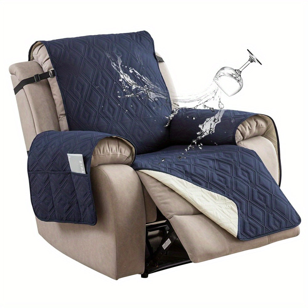 [Fully Recliner Chair Cover] Non-Slip Washable Recliner Chair Cover | Single Piece, Winter Insulation, Furniture Protector for Pets, Pocket